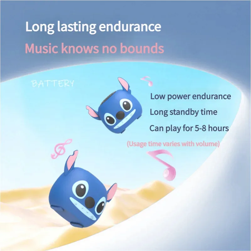 مكبرات صوت ديزني ستيتش الجديدة بلوتوث لاسلكية ثلاثية الأبعاد برأس غرزة مكبرات صوت مزدوجة HIFI ستيريو ثقيلة مناسبة، راديو Tf، Fm #6
