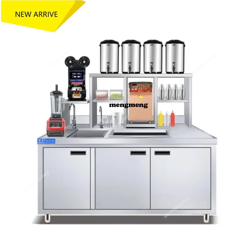 

Milk Bubble Tea Popping Boba Water Bar Cabinet Table Bubble Tea Bar Counter Restuarant Offee Shop
