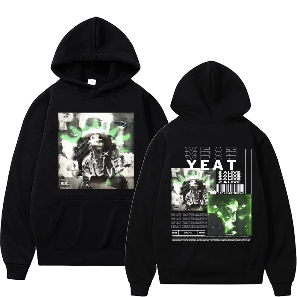 

Rapper Yeat 2 Alive Album Graphic Print Hoodie Male Fashion Vintage Sweatshirt Men Women Hip Hop Pullover Fleece Cotton Hoodies