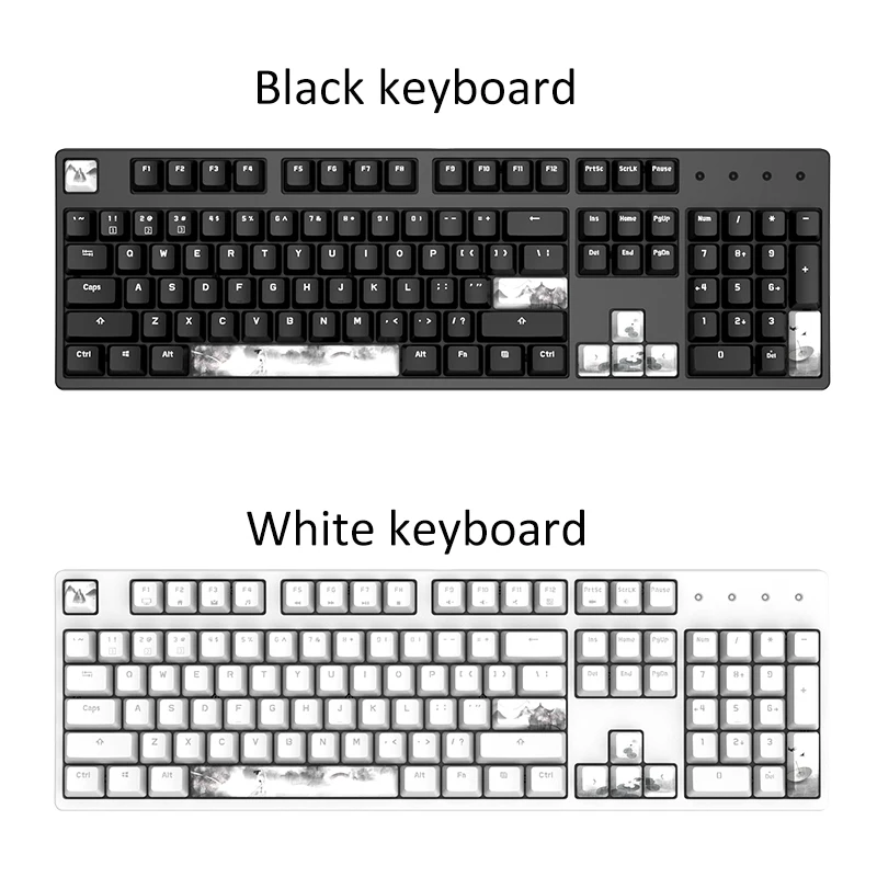 8 키 안개가 자욱한 비 장남 기계식 키보드 키 캡 5 면 승화 Pbt 소재 염료 서브 베드 지원 사용자 정의