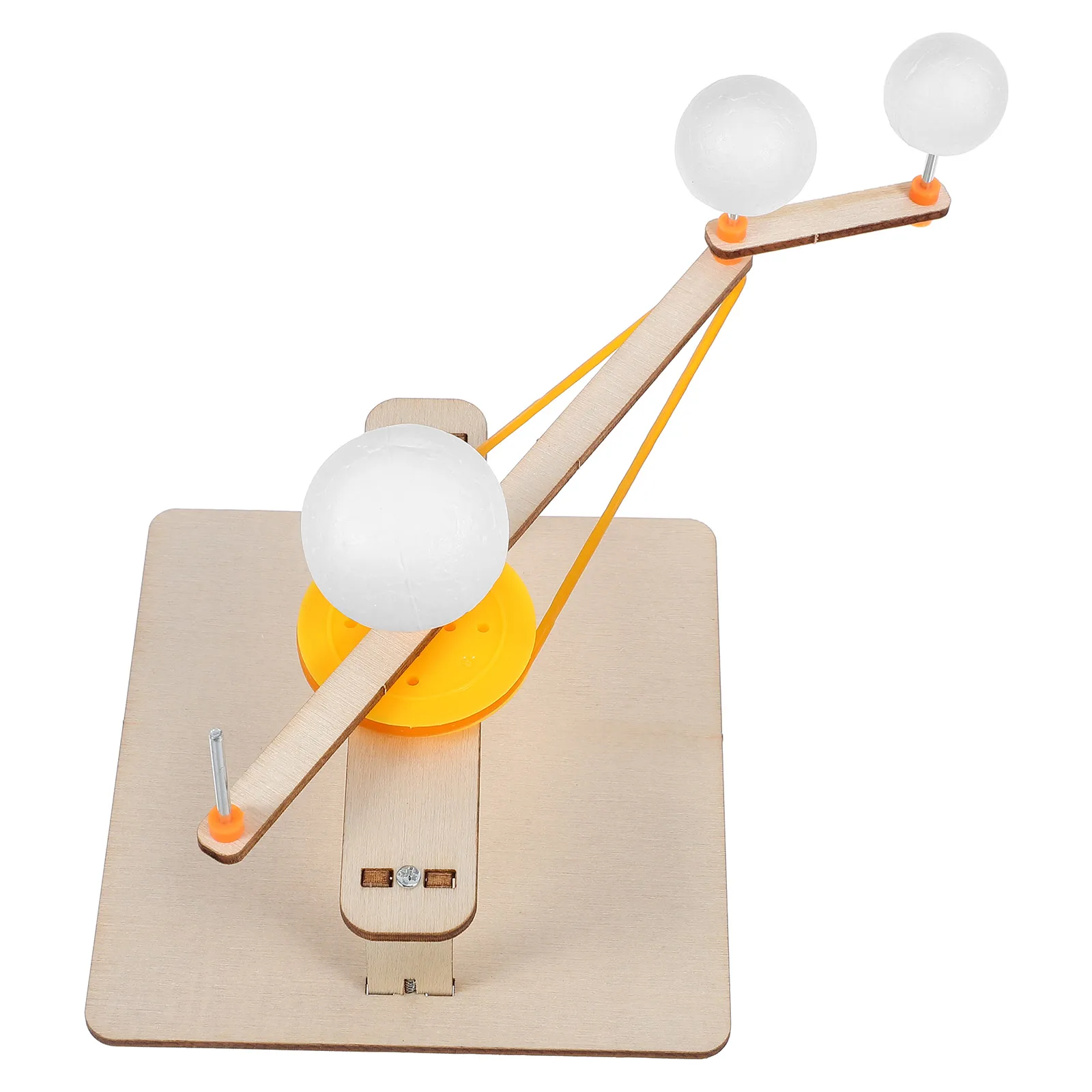 

Three-ball Sun-earth-moon Model Beige Wooden Solar System Models for Pupils School Teaching Prop Astronomical Simulator Science
