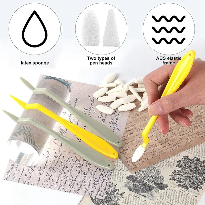 HOT-Paper Art Blending Stumps Sketch Drawing Tools, 80 Pcs Art Blenders Stumps Sketch Sponge Wiper Heads, Sketch Trimmer