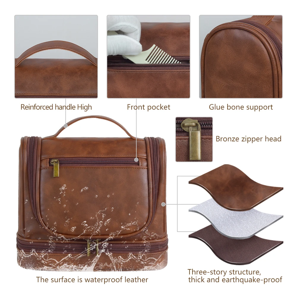 Cross-border Men's Business Toiletry Bag, Large-capacity High-end Multi-functional Waterproof Makeup Bag, Hand-held Storage Bag