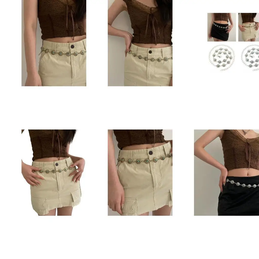 

39BB Waist Chain Women Metal Waist Rope Casual Dress Waist Belt Accessory for Ladies