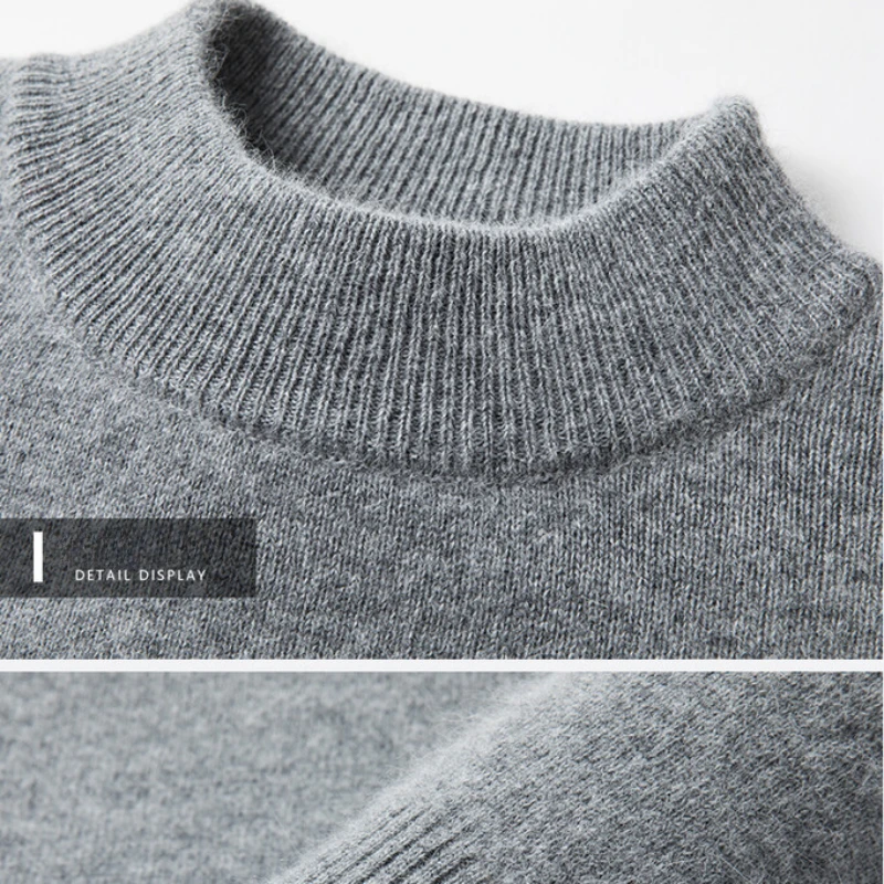 Korea Fashionable Men\'s Winter Sweater Half Turtleneck Loose Youth Fashion Urban Simple South  Warm Thick Sweater