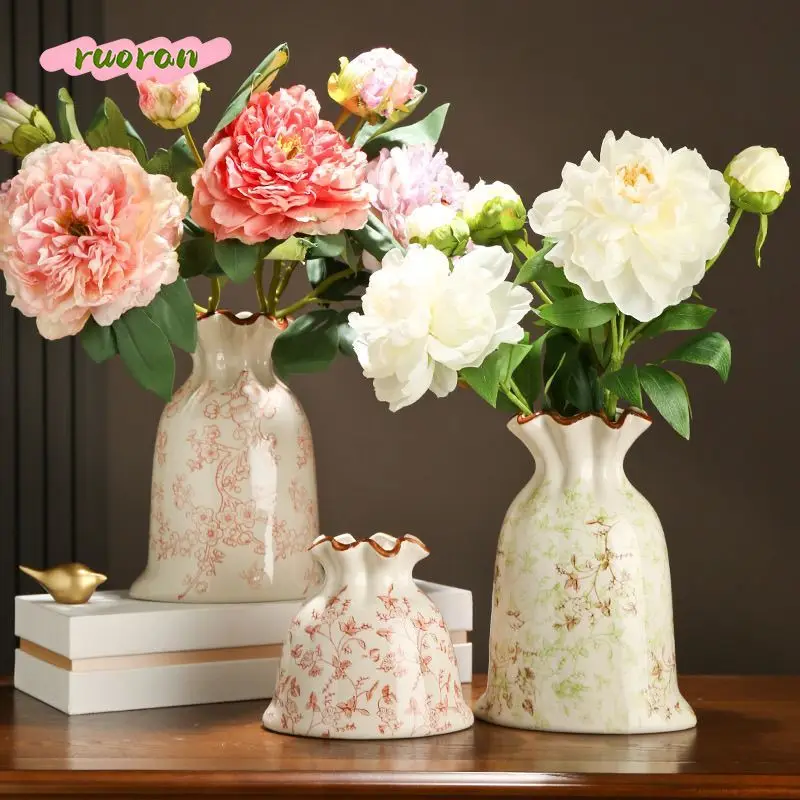 Advanced Blue White Porcelain Ceramic Chinese Style Home Vintage Vase for Living Room Entryway Fresh Flower Decoration