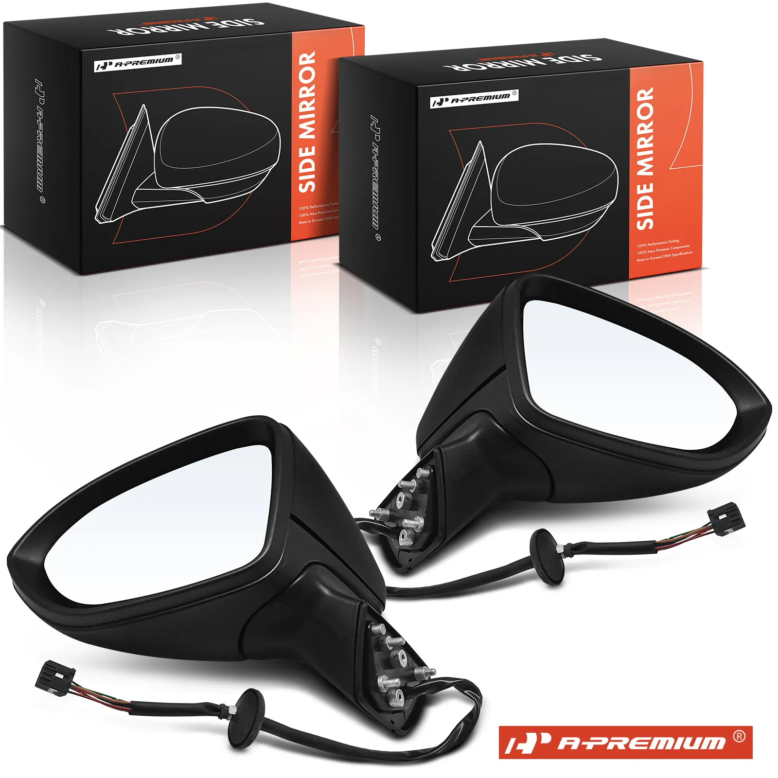 A-Premium Pair Power Door Mirror for Chevrolet Cruze 2016-2019 Manual Folding Blind Spot Detection Heated Black