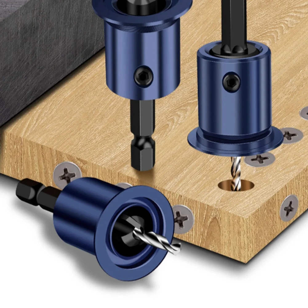 ABEZ 6-delige set van 10 mm zeshoekige schacht houtbewerking verzinkboorset 2-in-1 beperkte gatopener