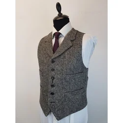 Chaleco con corpiño para hombre, traje de espiga, botonadura única, informal, ajustado, sin mangas, para boda