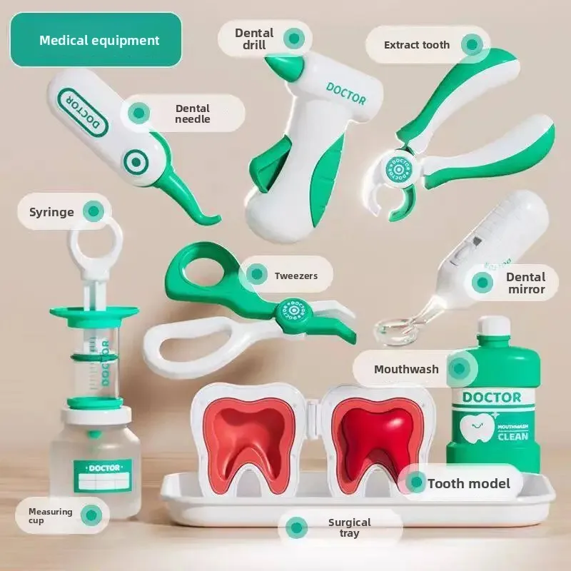 Set da Dentista per Bambini, Giocattoli per Giocare al Dottore, Kit Educativo per la Cura Dentale, Regalo per Ragazzi e Ragazze