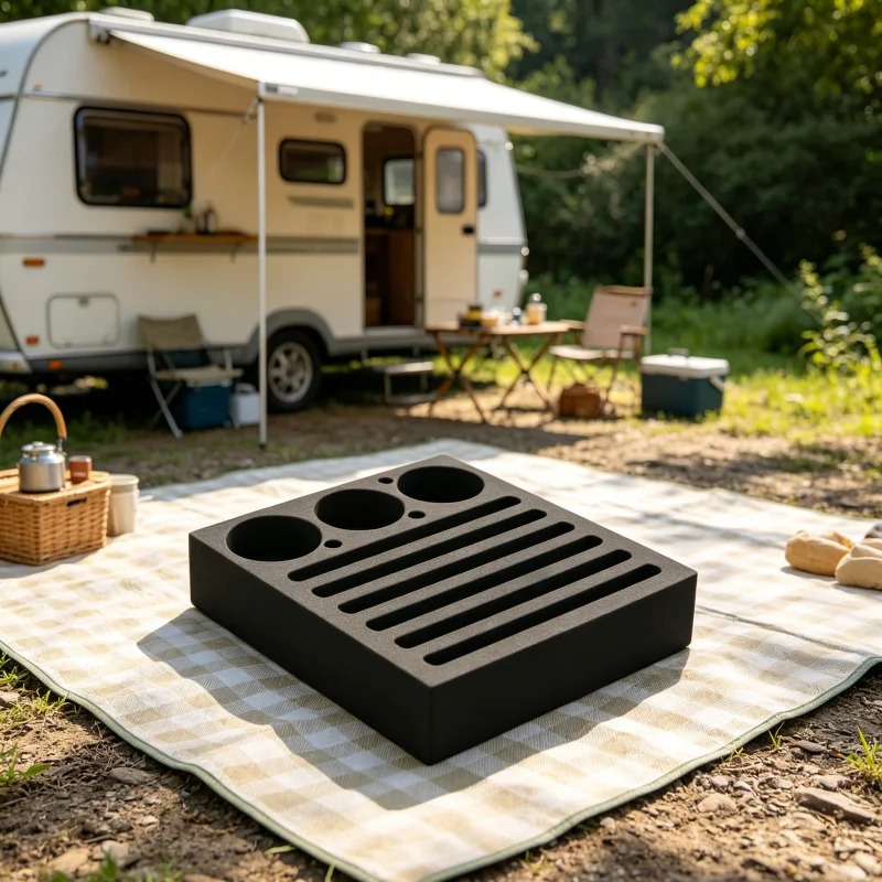 

Caravan Motorhome Cup Holder Storage Rack Black Foam Plate Glass Mug Organizer For VW Camper Van RV