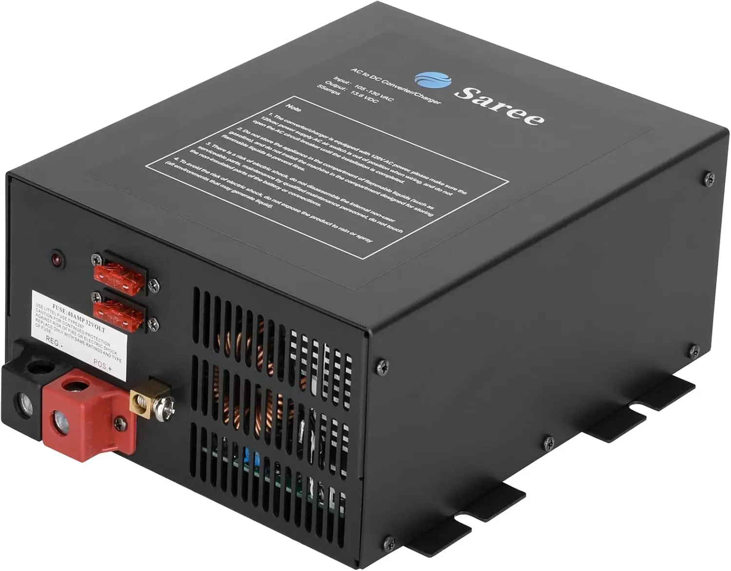 

RV Converter 55Amp RV Power Converter Built-in 4 Stage Smart Battery Charger for 110VAC to 12VDC RV Power Converters