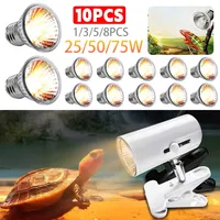 25/50/75W UVA+UVB Reptile Lamp Bulb Turtle Basking UV Light Bulbs Heating Lamp Full Spectrum Sunlamp for Amphibians Lizards