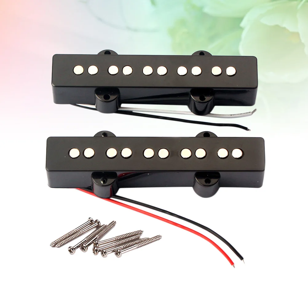 5 String Bass Pickup Electric Guitar Parts V Magnets Wax Potted Bridge Neck Jazz Gmb08 Black Musical Instruments