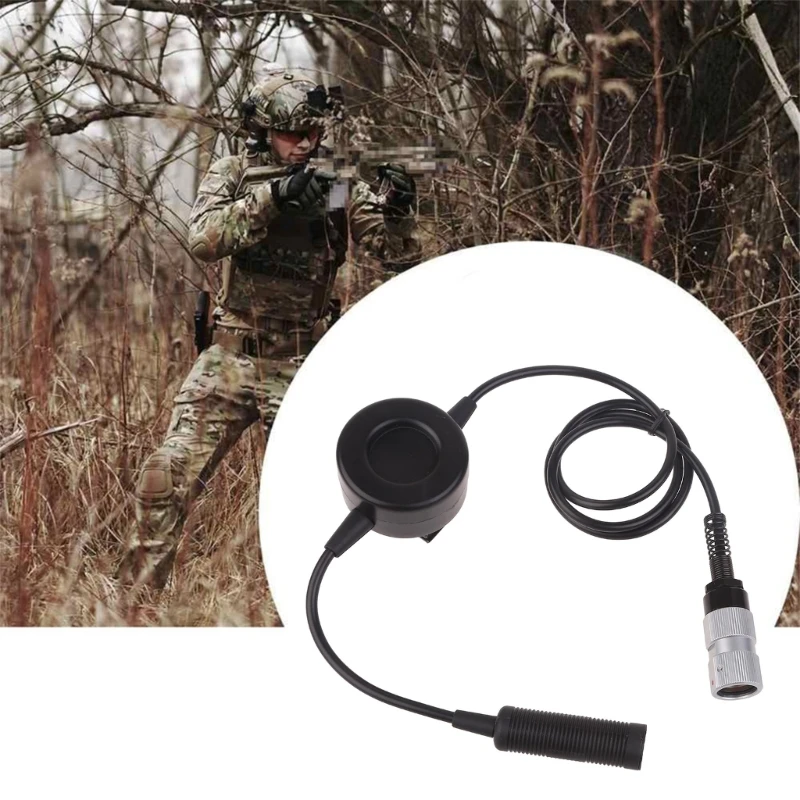 Military Radio Connector 100cm Cable Tacticals Headset PTT 6-pin PTT Adapter