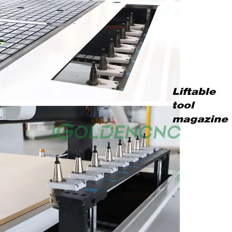 9Kw 공기 Coog 스핀들 3 4 축 나무 조각 Hine 1325 1530 진공 테이블이 있는 Atc Cnc Hinery