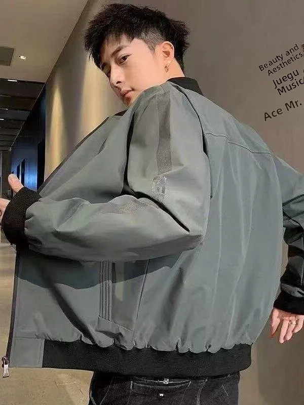 

Весенне-осенний новый мужской дюрбан с бейсбольным воротником, модная ветрозащитная верхняя одежда, облегающий повседневный деловой костюм Sle