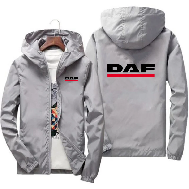 Nova jaqueta de motocicleta DAF roupas masculinas acampamento ao ar livre com capuz à prova de vento aventura casual jaqueta corta-vento jaqueta masculina S-7X