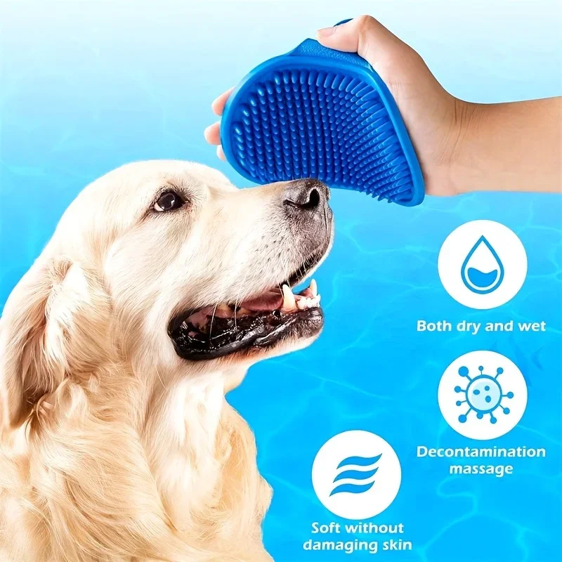 1pc Pet Shampoo Pinsel Silikon Massage Gummi Bade Kamm mit Einstellbare Kreisförmigen Griff für Hund & Katze Pflege werkzeug