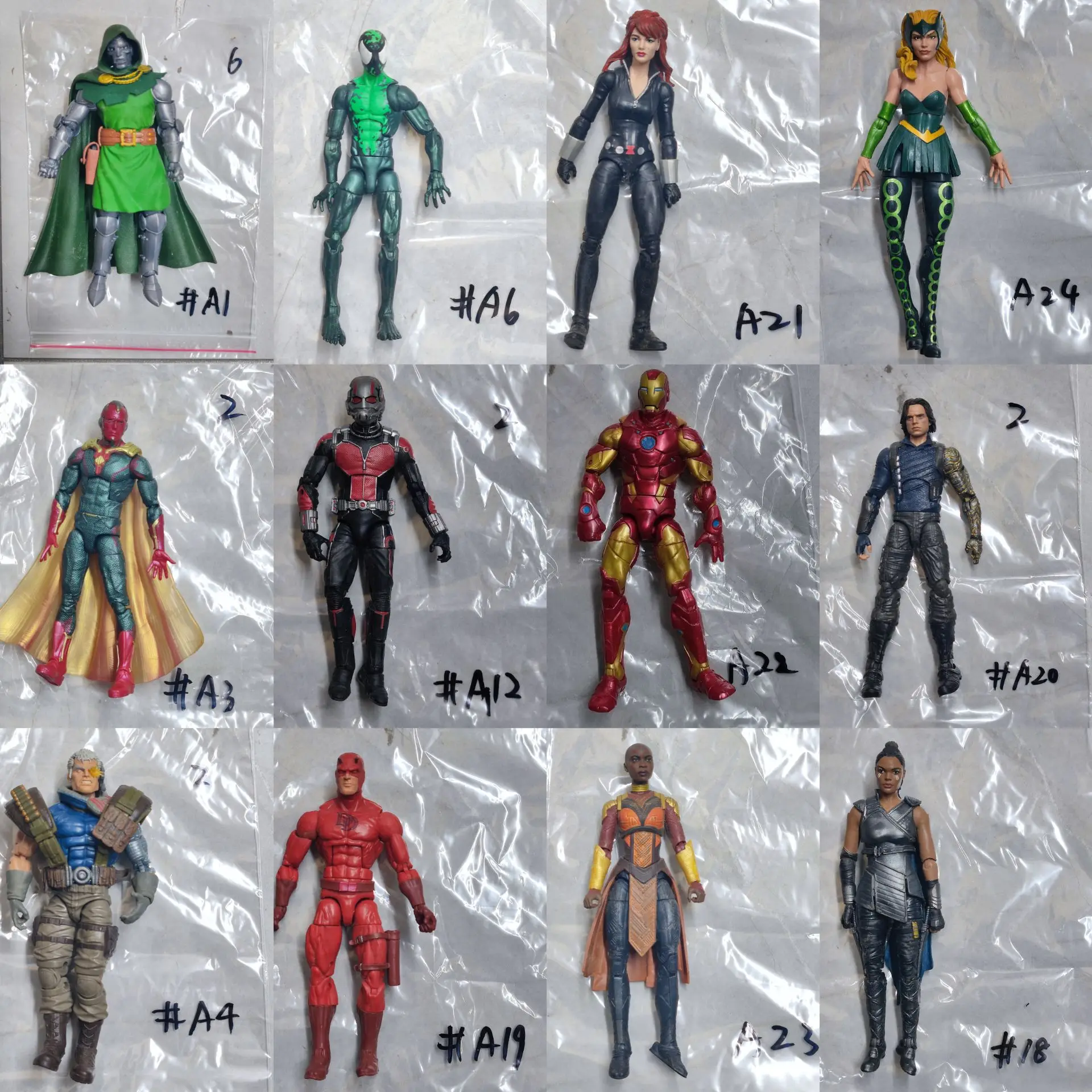 Figuras de acción sueltas de 6 pulgadas de Marvel Legends: Ant-Man, X-Men, Wolverine, Avengers, Vision, Spider-Man, Iron Man, Doctor Doom (sin accesorios)