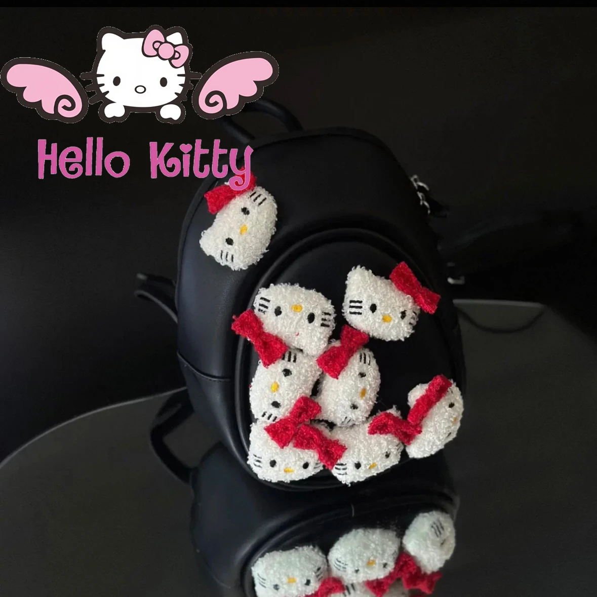 

Мини-рюкзак Y2k HelloKitty MINISO Sanrio, милый мультяшный кукольный мешок Hello Kitty, высокое качество, модная подарочная сумка для девочек Dark Hot Girl