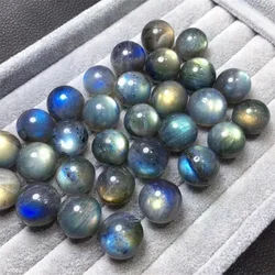 5pcs Natural Labradorite Sphere For Pendant Bracelet Quartz Crystal Ball Healing Stone Gemstone Reiki Jewelry 15mm
