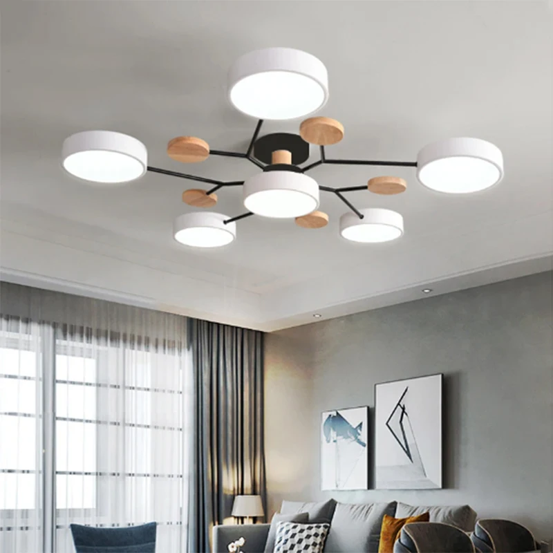 Modern LED Chandelier 3 Different Colors for Living Room Bedroom Hotel Study Home Decoration Indoor Ceiling Light AC220V