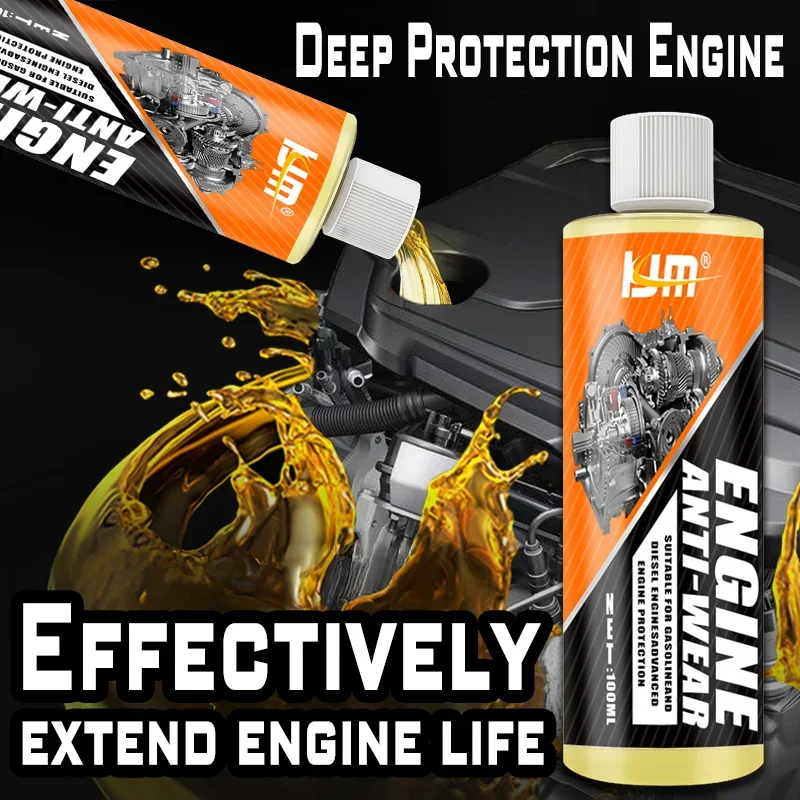 New Engine Anti-Wear Agent 100ml - Boost Power, Reduce Fuel Consumption, Friction, and Noise for Car and SUV Engines