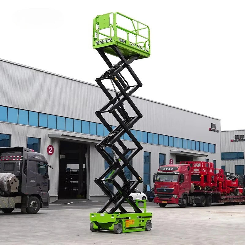 CFMG 10 متر/500 كجم محرك كهربائي عجلة متنقلة نوع مصاعد مقصية ذاتية الدفع منصة مصاعد عمل جوية مصعد مع CE ISO