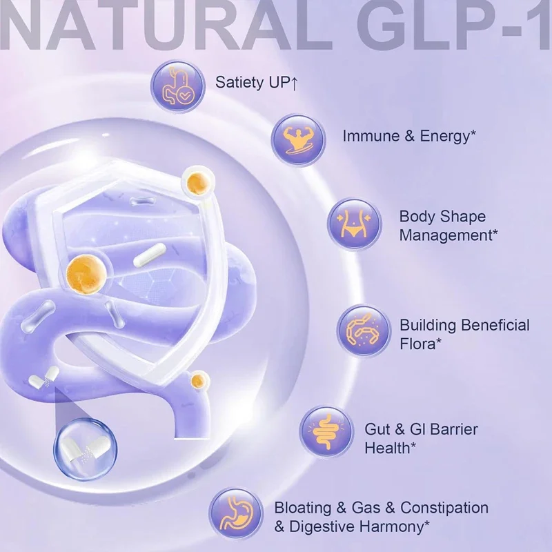 GLP-1 Supplements  Akkermansia Probiotics Berberine HCI、 Vinegar, Apple Cider Vinegar, Green Tea Extract, 60 Natural Capsules