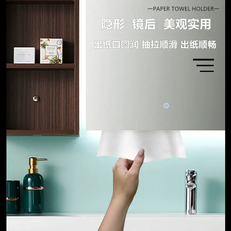 Behind the hotel engineering mirror, stainless steel concealed concealed embedded paper rack