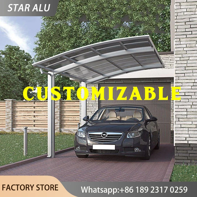 Any Size Custom Aluminium Carport Polycarbonate Awning Roof Canopy Heavy Duty Outdoor Patio Cover Shelter Rain Sun Shade Garage