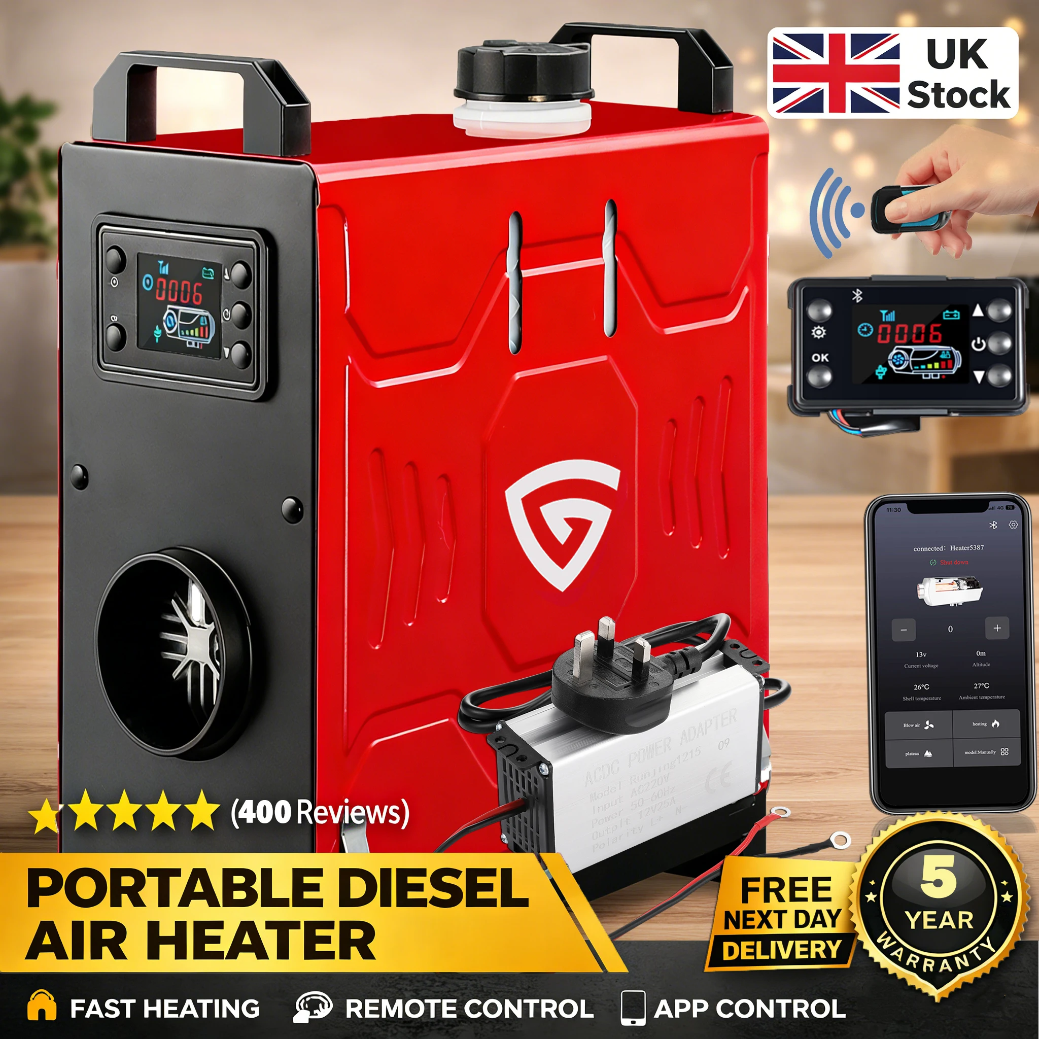 12V 8KW Air Diesel Night Heater APP Remote LCD Monitor For Car Truck Motor Boat