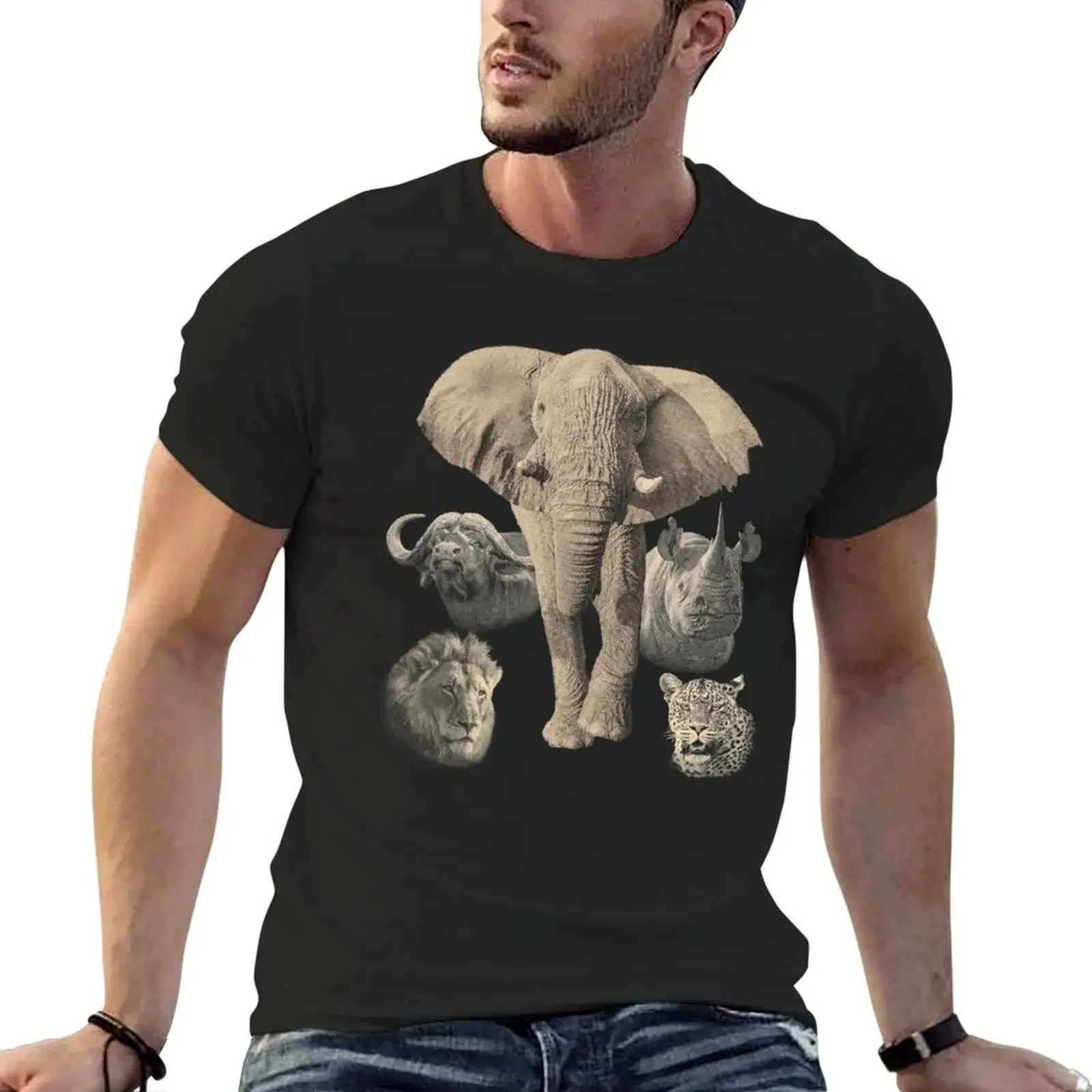 Big Five Africa Safari T-Shirt baggy shirts anime t shirts custom shirt Aesthetic clothing big and tall t shirts for men