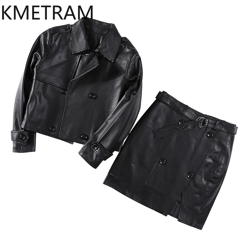 Strato superiore al 100% di giacche di pelle di pecora Donna Giacca e gonna in vera pelle Abito di moda Donna Abiti autunnali 2025 дубл onderка ж onderdelen imprese