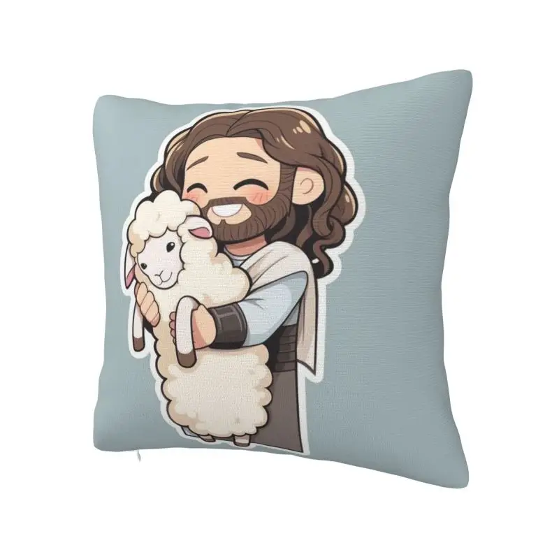 Custom Jesus Square Pillow Case Home Decor Cushion Cover Throw Pillow for Sofa Double-sided Printing