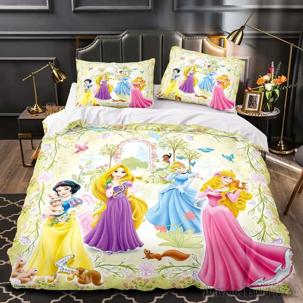 Beauty and the Beast 3D Printed Princess Duvet Cover Set HD Comforter Cover for Kids Bedding Sets Bedclothes Bedroom Decor