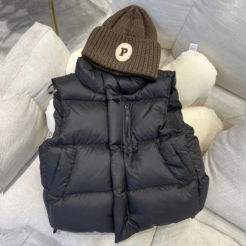 Boys Vests Girls Warm Waistcoat Spring Autumn Outside Bottoming Shirt Baby Down Cotton Undershirt Children Winter Coat 4-12 Year