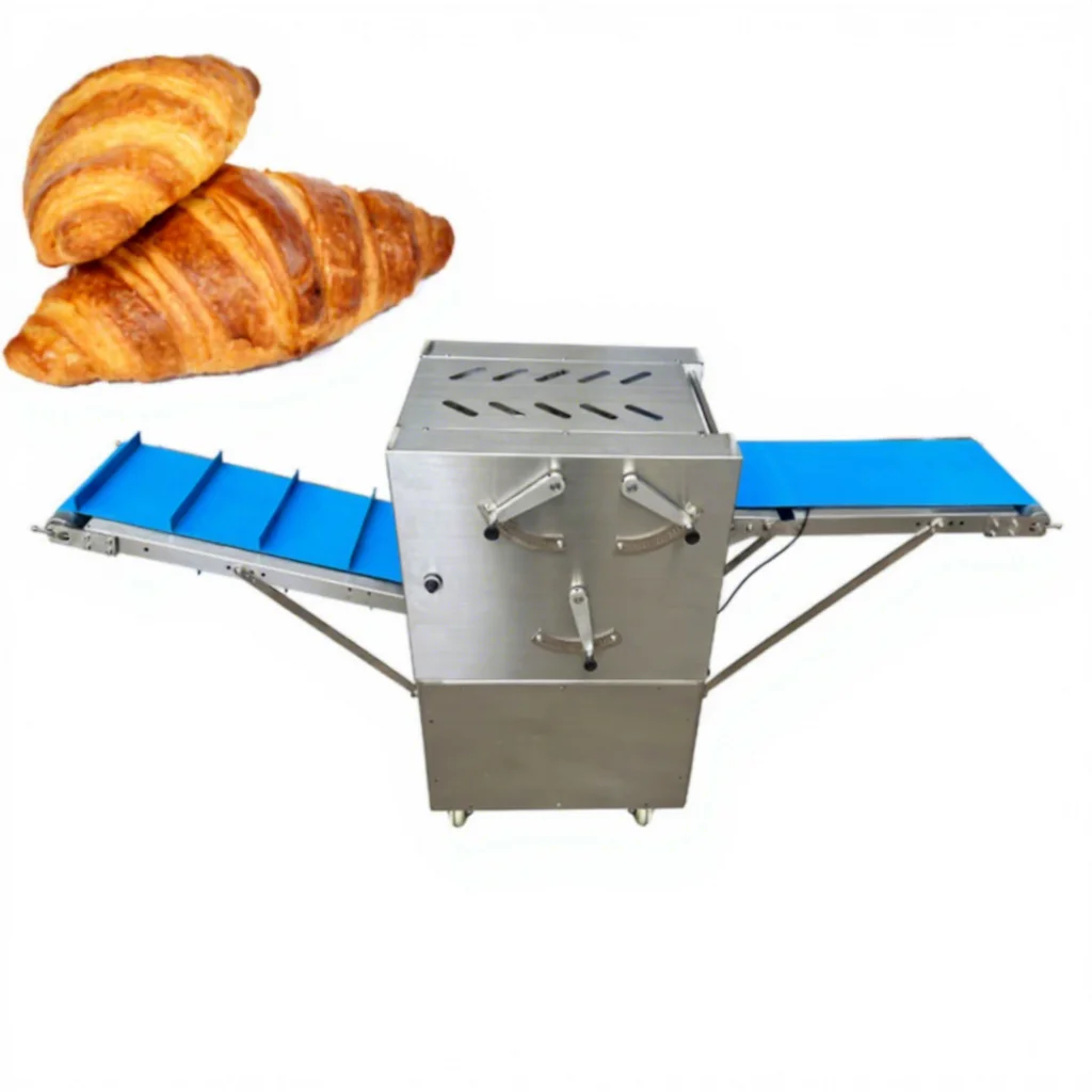 Small Electric Croissant Making Production Line Croissant Dough Roller Maker Machine Pastry Dough Rolling for Croissant