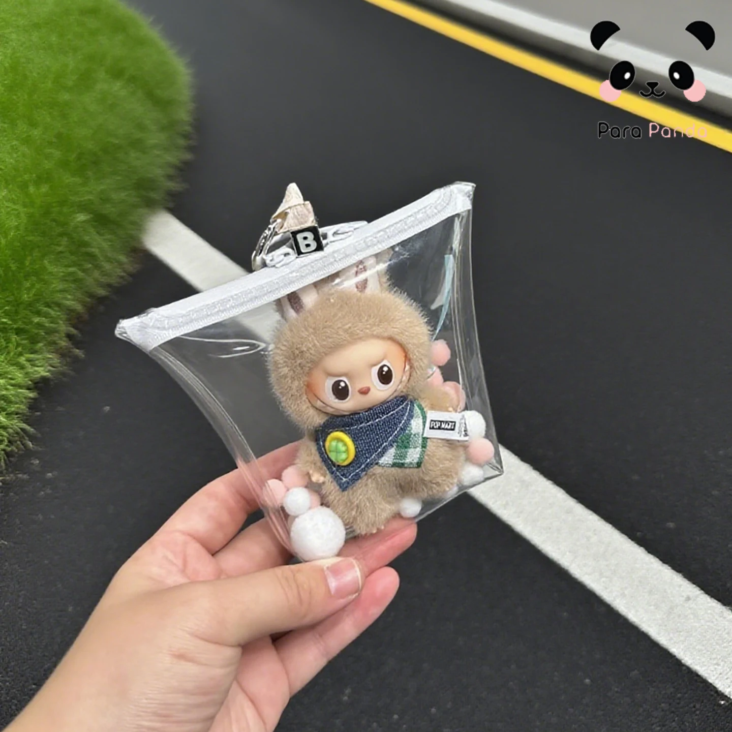 Full Sealed Clear Bag for Pop Mart Labubu 4.0 Mini Doll Love for Pin Series Thick Transparent Dustproof Storage Pouch Case