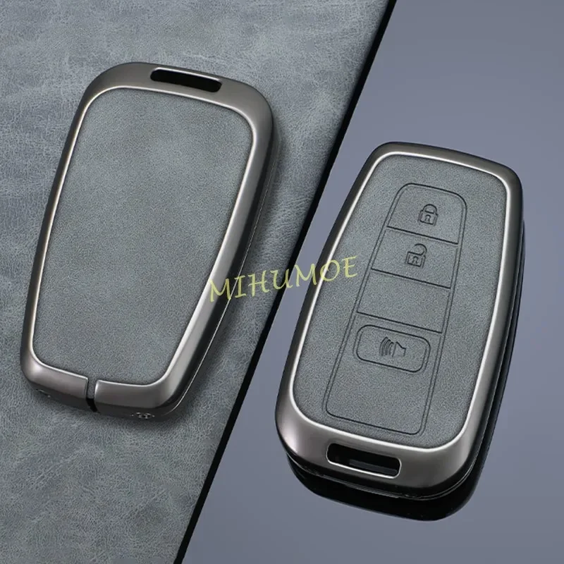 Voor Toyota RAV4 Camry Highlander Avalon Kluger Corolla Prius C-HR Prado Mirai 86Grijs Lederen Autosleutel case Cover Accessoires