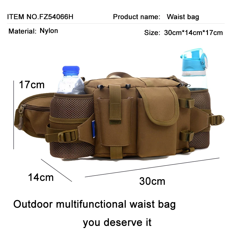 YoReAi Camouflage Bag Military Tactical Outdoor Waist Belt Bag Portable Waist Pack Messenger Bum Bag Package Travel Running Bags