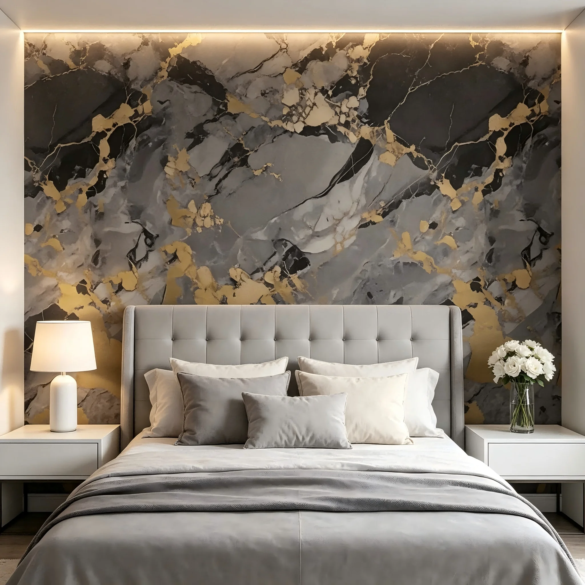 Faux Marble Peel and Stick Wallpaper Self Adhesive Removable Waterproof Vinyl Wall Sticker for Living Room Bedroom Kitchen Home