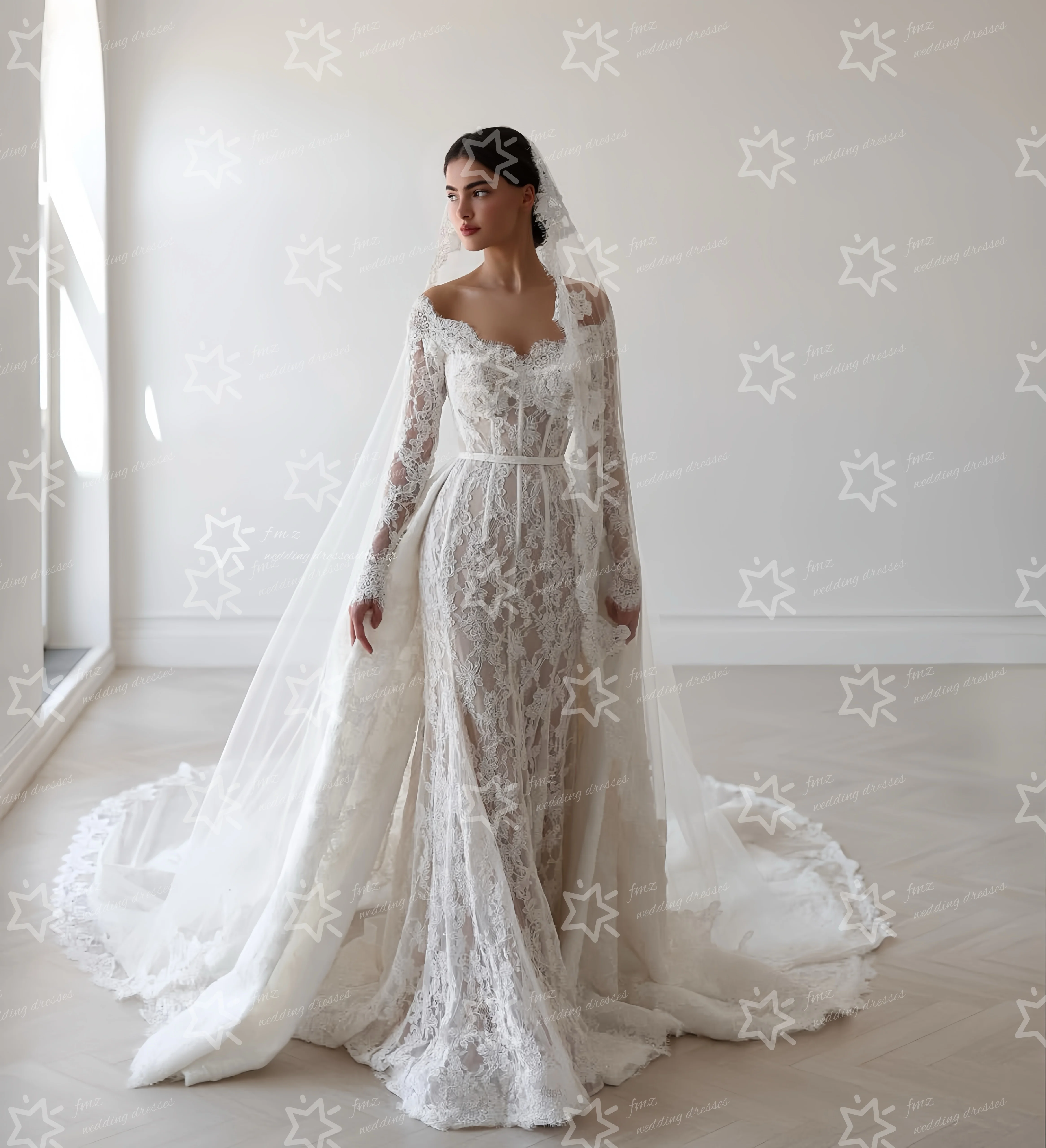 Customzied Sweetheart  Collar Mermaid Unclosable Tail wedding dress  vestidos de novia amanda novias amanda novias official