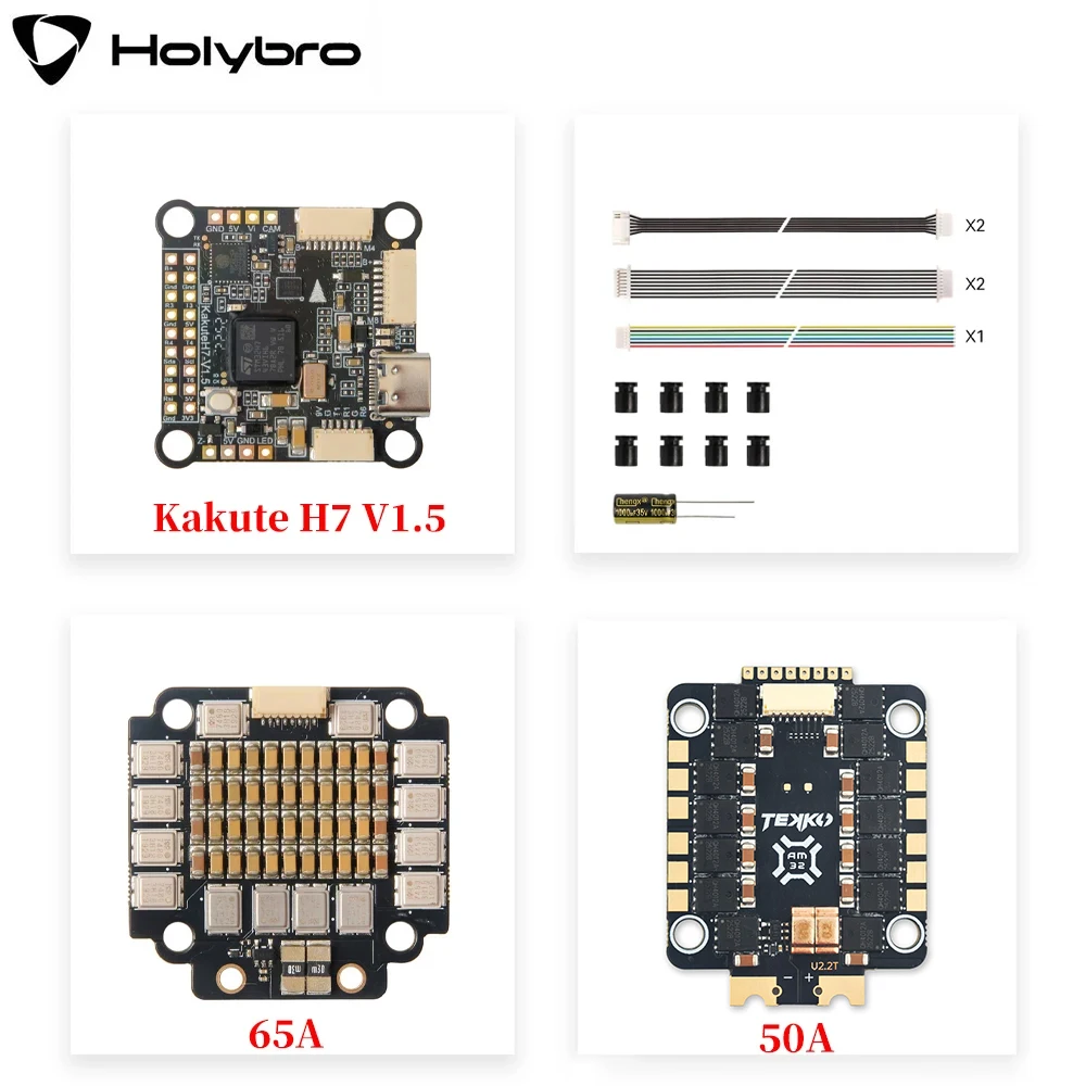 HolyBro Kakute H7 V1.5 Stacks H7 ICM-42688P OSD Onboard Bluetooth W/ Tekko32 F4 50A/ 60A 4in1 4-6S ESC for RC FPV Racing Drone - image 1 of 6