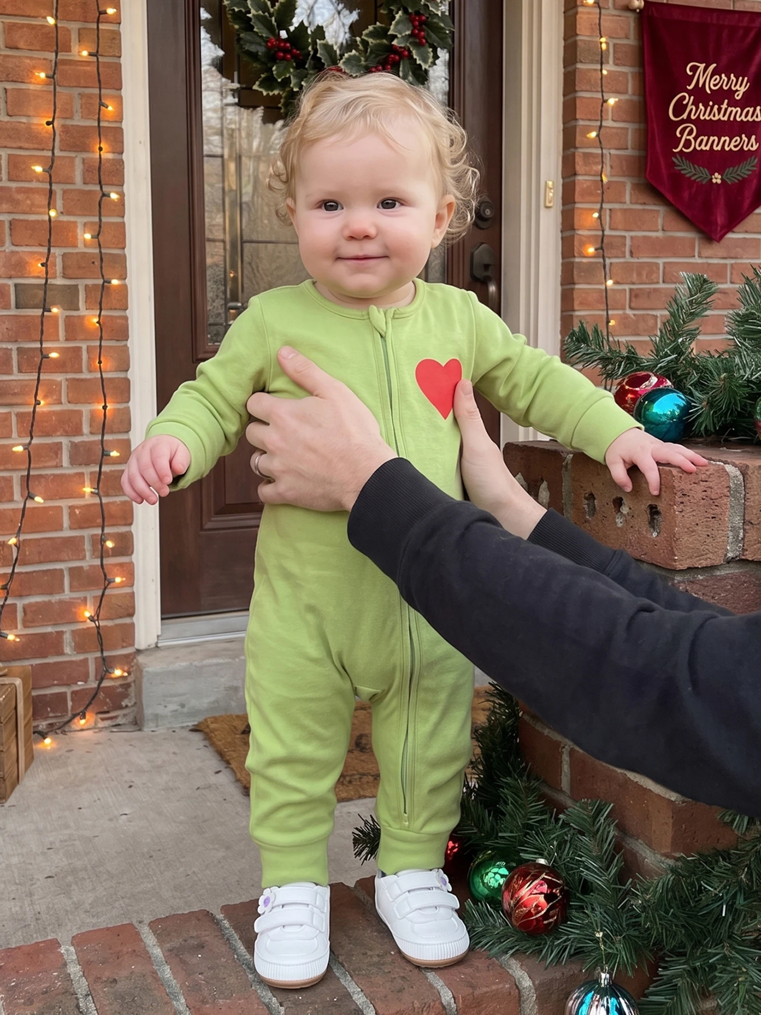 Neck Long Jumpsuit Crew Neck Sleeve Zipper Crew-Neck-Long Boy Crew Girl-Romper-Crew Professional Christmas Infant Boy