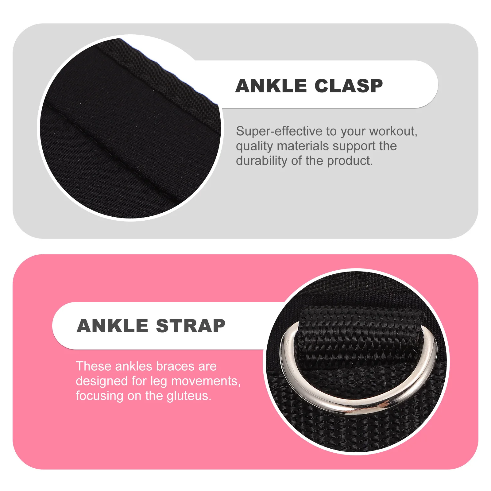 

1 Pair Ankle Cuffs Premium Pp+Sbr Material For Fitness Workout Support Sports Ankle Band Exercise Accessory Protector