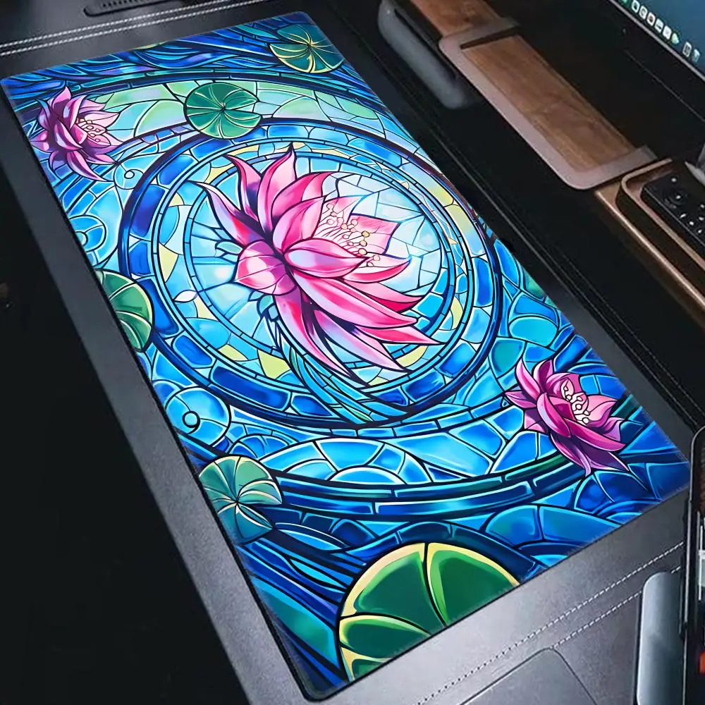 Large Size Mouse Pad Play Mats Original Handcrafted Art Anti-Slip Playmat with Rubber Base Bottom & Stitched Edge Card Mat