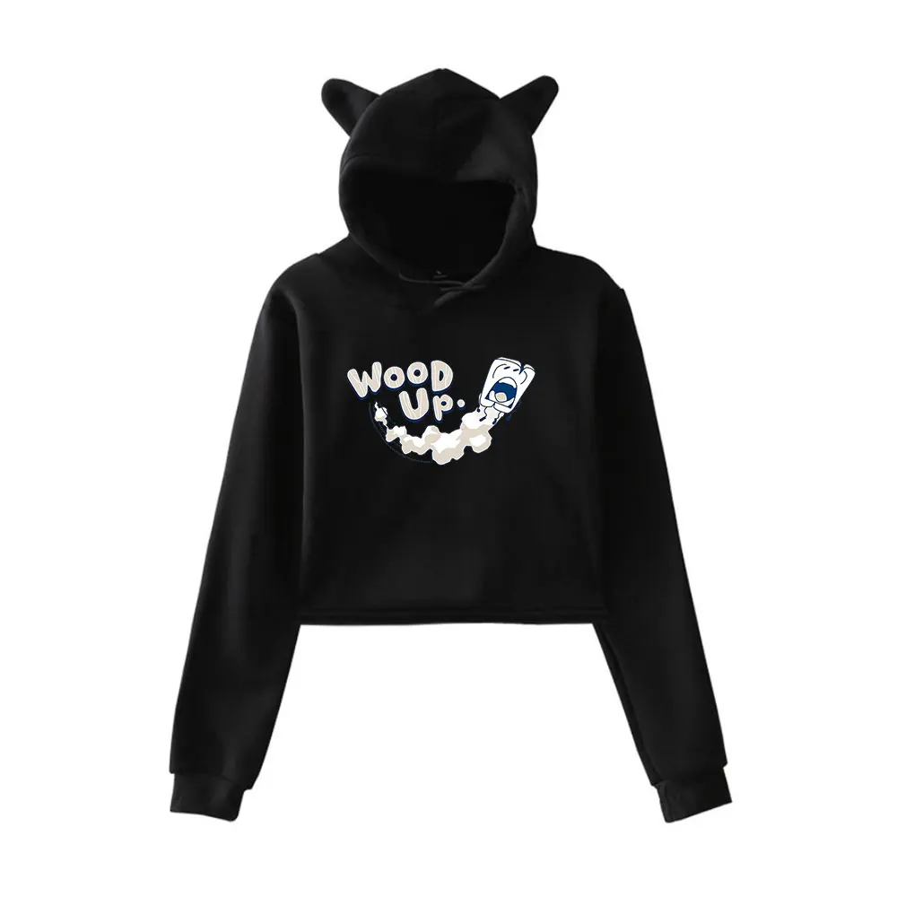 

jacknjellify Wood Up Hoodie Vintage 90s Streetwear Fashion Hoodie Merch Hoodies Sweatshirts for Girls Cat Ear Crop