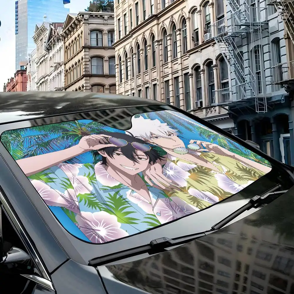 Link C-Click Anime Sunshade Windscreen 3D Film Plaid Gift Novelty Car Front Window Visor 70x130cm Sun Visor Solar Protect - view 6